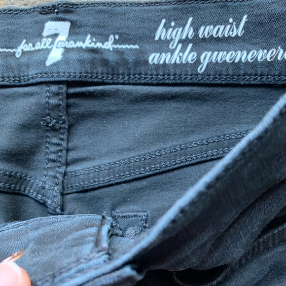 7 for all mankind black jeans. High rise ankle gwenevere. Size 25. - Picture 3 of 9